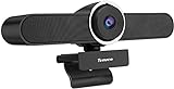 Tenveo 4K AI Webcam mit Mikrofon und Lautsprecher, 124-Grad Weitwinkel Konferenzkamera Funktioniert…