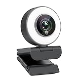Webcam für Game-Streaming 1080p/eingebauter Einstellbarer Ringlicht/Autofokus (AF) Streamer Webcam für…