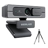 OKIOLABS A10 Ultra 4K HD-Webcam mit KI-Auto-Framing – Webkamera mit 125° Weitwinkel ideal für Videoanrufe…