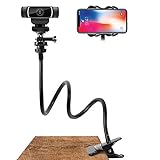 Yeglg Webcam-Halterung, flexibler verstellbarer Schwanenhals, Desktop-Webcam-Ständer, Kamera-Schreibtisch-Klemmhalterung,…
