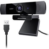 AUKEY Webcam 1080p Full HD Webcam (Klemm-Halterung, Standfuß)
