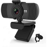 Hikeren Webcam mit Mikrofon, 2K 4MP HD Webkamera mit Sichtschutzabdeckung Webcam